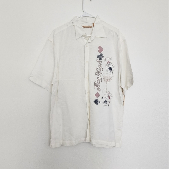 NEW The Havanera Co Linen Blend Button-up Casino Shirt Size XL - Picture 1 of 8